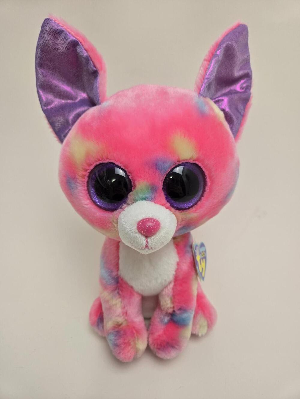 Ty Beanie Boo “Cancun” the Chihuahua Dog with Purple Tag (Larger 9 inch)